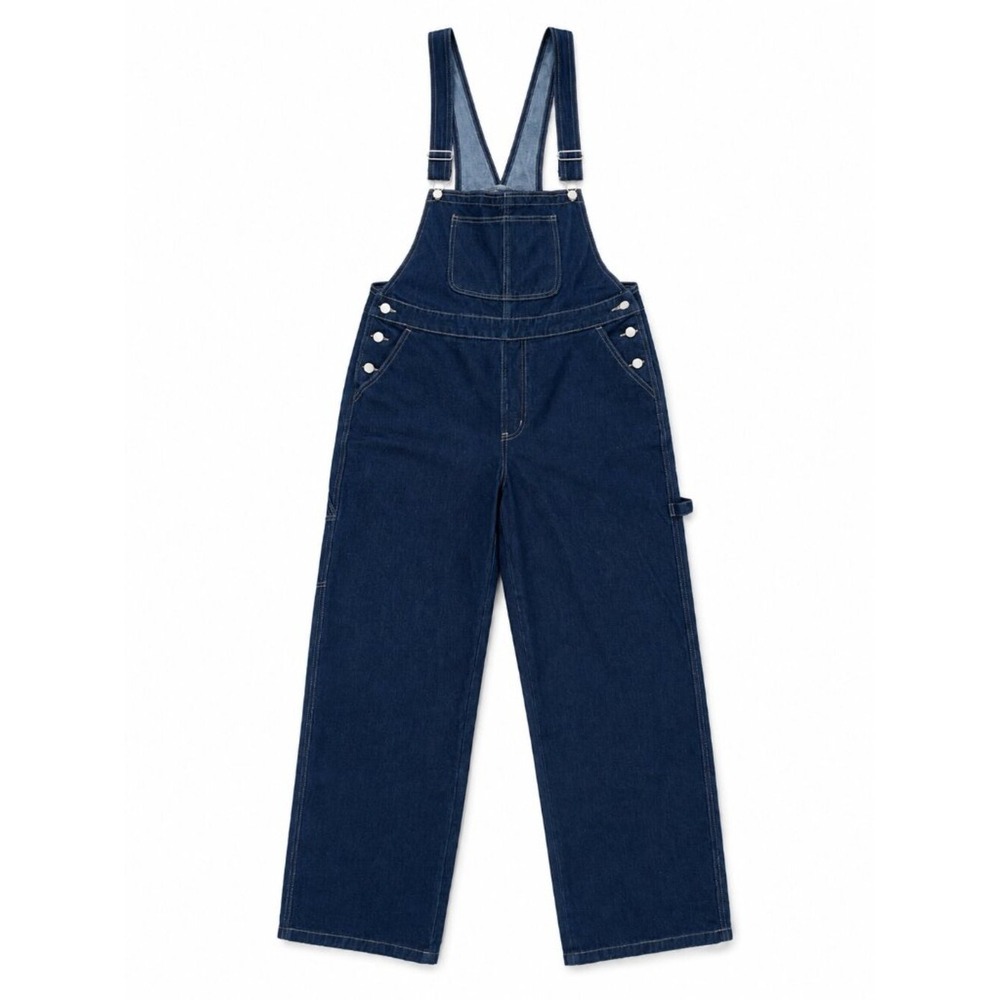 NWT HME Men's Denim Overalls 34/L Dark Indigo Wide Leg Carpenter Workwear